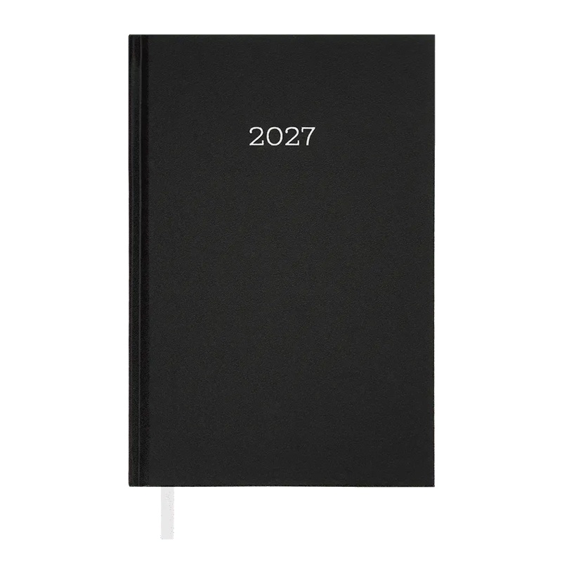 Щоденник датований 2027 Buromax Simple, A5, бумвініл, 320 сторінок, чорний (BM.21166-01)